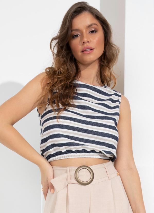 Blusa (Listrada) Sustent�vel com El�stico na Barra