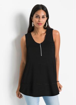 Blusa Regata com Z�per (Preta)