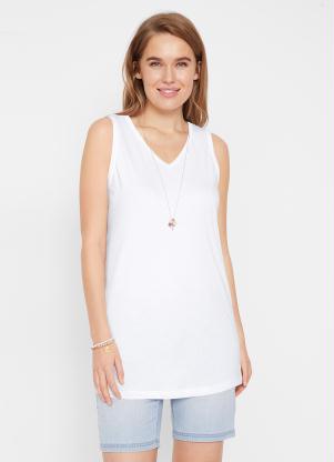 Blusa Regata Decote V (Branca)