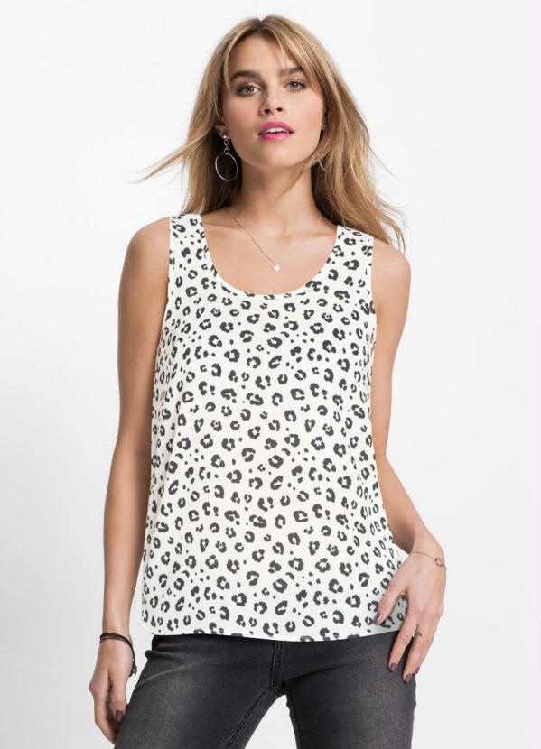 Regata Básica Animal Print (Onça Branca) Regata Básica Animal Print (Onça Branca)