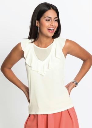 Regata com Babados no Decote (Branca)