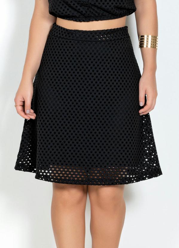 Saia Arrastão (Preta) com Transparência Saia Arrastão (Preta) com Transparência