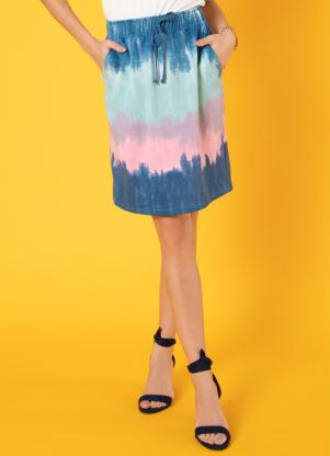 Saia Comfort (Tie Dye Azul) com Bolsos