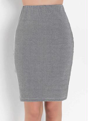 Saia Justinha (Xadrez Preta) Saia Justinha (Xadrez Preta)