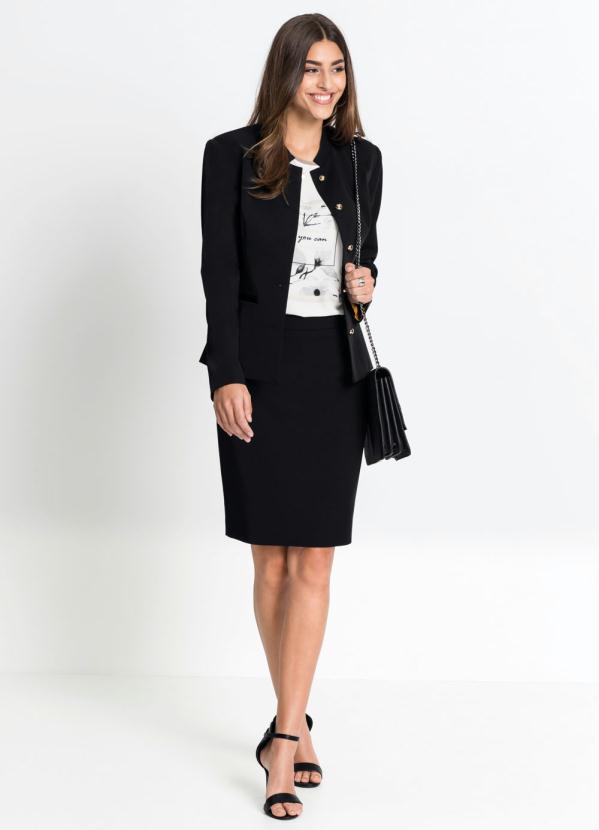 saia lápis com botão