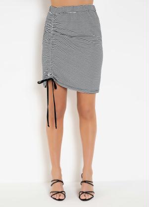 Saia (Listras Preta) com Franzido Regul�vel