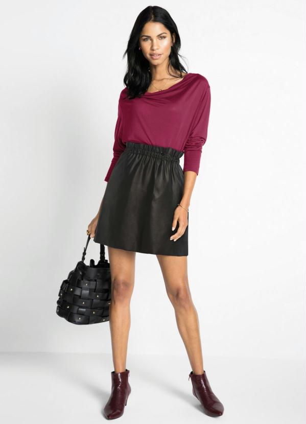 Saia Resinada com Babadinho (Preta)