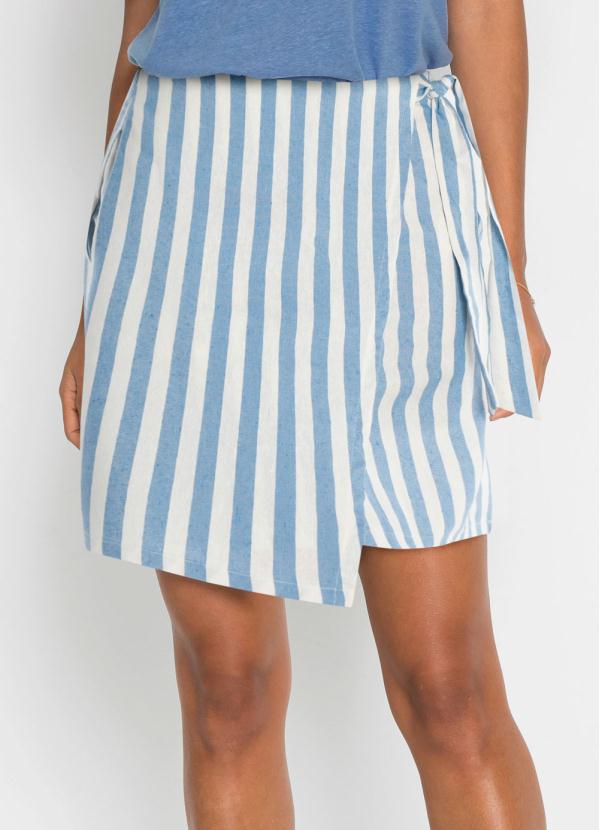 Saia Transpassada (Azul e Branca)