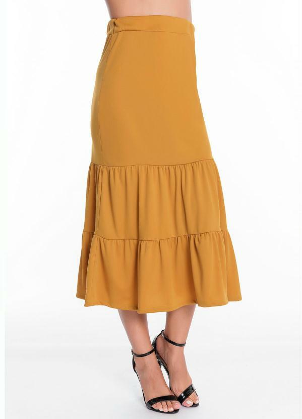 Saia com Camadas (Mostarda) Moda Evangélica Saia com Camadas (Mostarda) Moda Evangélica