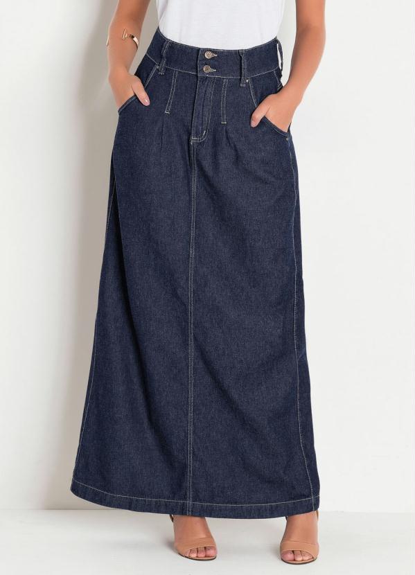 Saia (Jeans Escuro) Longa Moda Evang�lica