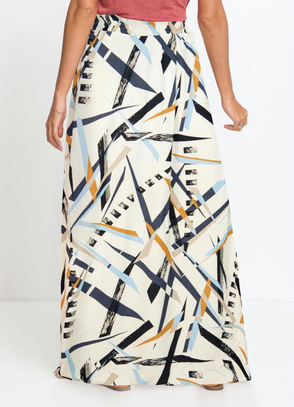 Saia Longa Ampla (Geom�trico Branco)