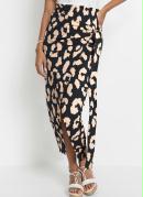 Saia On�a Bege e Preto 