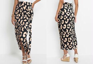 Saia On�a Bege e Preto