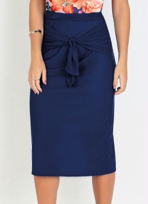 Saia (Azul) com Detalhe Frontal Moda Evang�lica