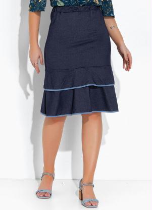 Saia (Azul Escuro) com Babado