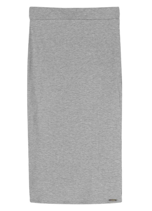 saia midi canelada cinza