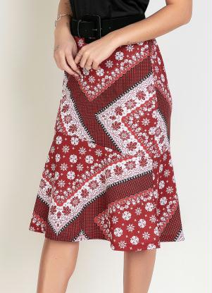 Saia com Babado (Estampa Lenço) Moda Evangélica Saia com Babado (Estampa Lenço) Moda Evangélica