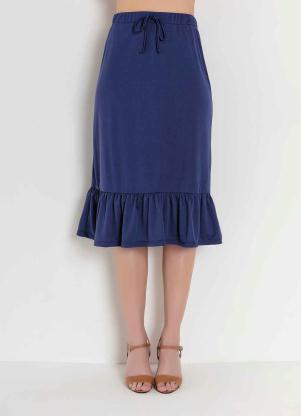 Saia com Babado na Barra (Azul) Moda Evangélica Saia com Babado na Barra (Azul) Moda Evangélica