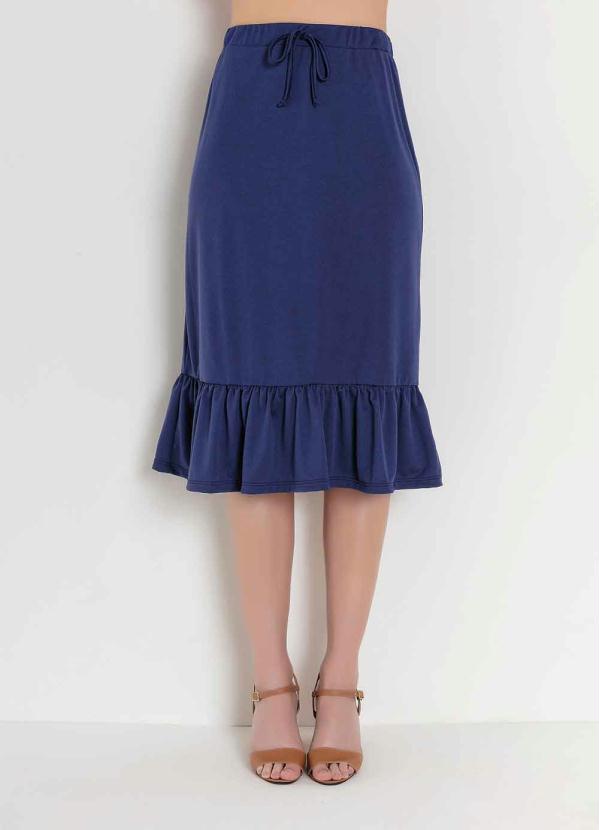Saia com Babado na Barra (Azul) Moda Evangélica Saia com Babado na Barra (Azul) Moda Evangélica