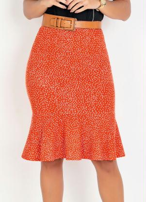 Saia com Babado (Po� Laranja) Moda Evang�lica