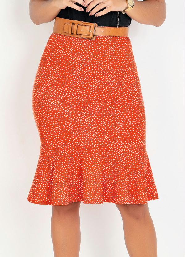 Saia com Babado (Po� Laranja) Moda Evang�lica