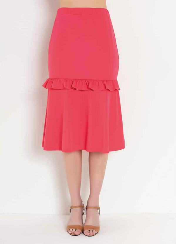 Saia com Babado (Rosa) Moda Evangélica Saia com Babado (Rosa) Moda Evangélica