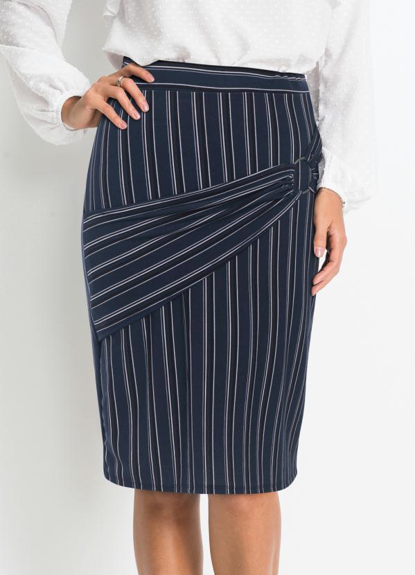 Saia com Detalhe de Faixa e Argola Frontal (Azul) Saia com Detalhe de Faixa e Argola Frontal (Azul)