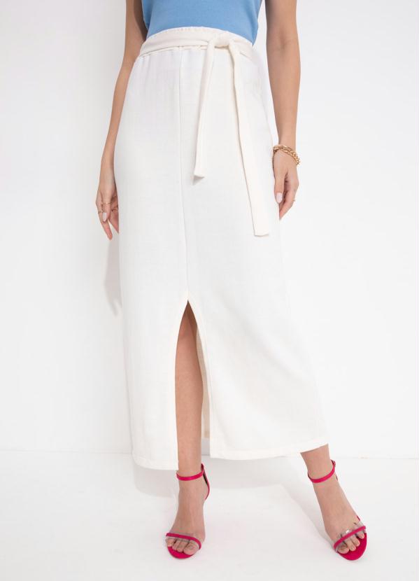 Saia com Fenda (Off White) Saia com Fenda (Off White)