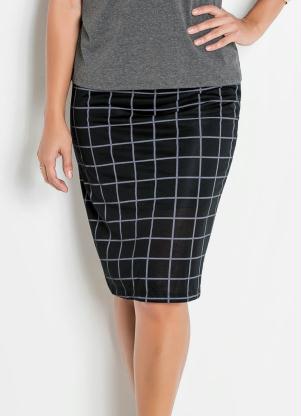 Saia de Cintura Alta (Xadrez) com Forro Saia de Cintura Alta (Xadrez) com Forro