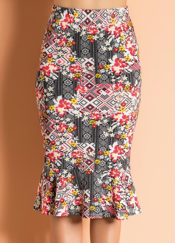 saia de malha estampada