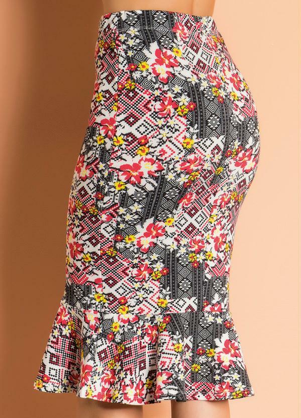 saia de malha estampada