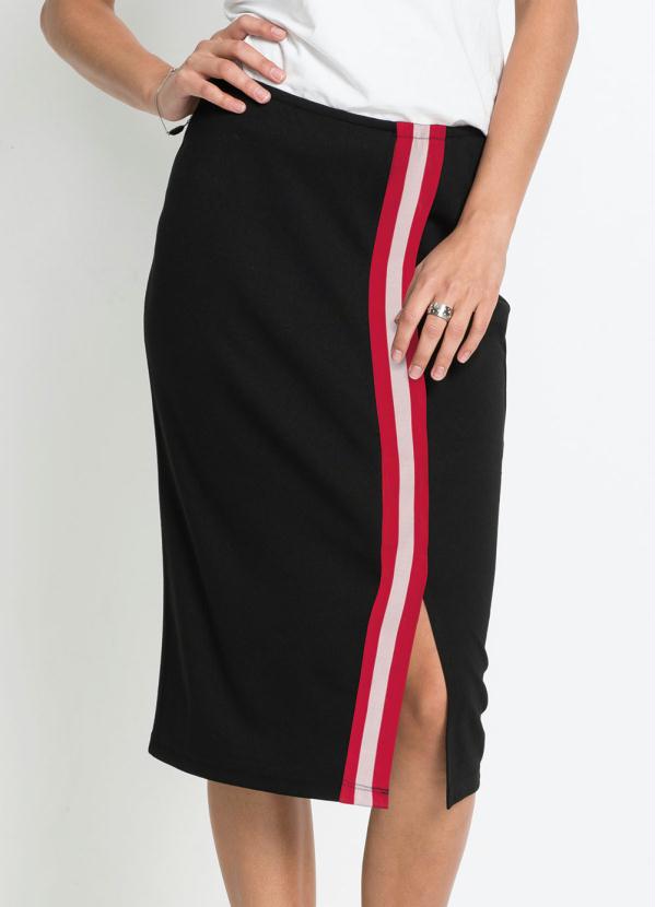 Saia em Ponto Roma com Faixa (Preta)