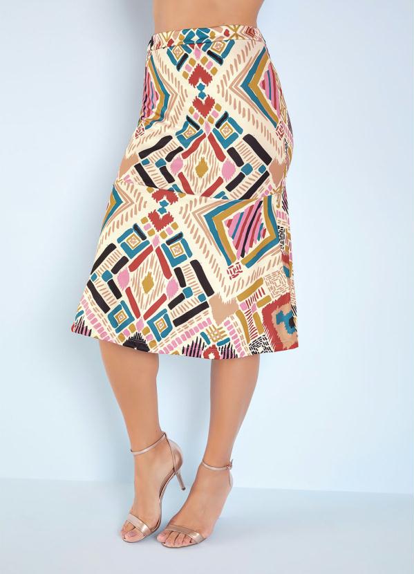 Saia (Étnico Color) com Babado Moda Evangélica Saia (Étnico Color) com Babado Moda Evangélica