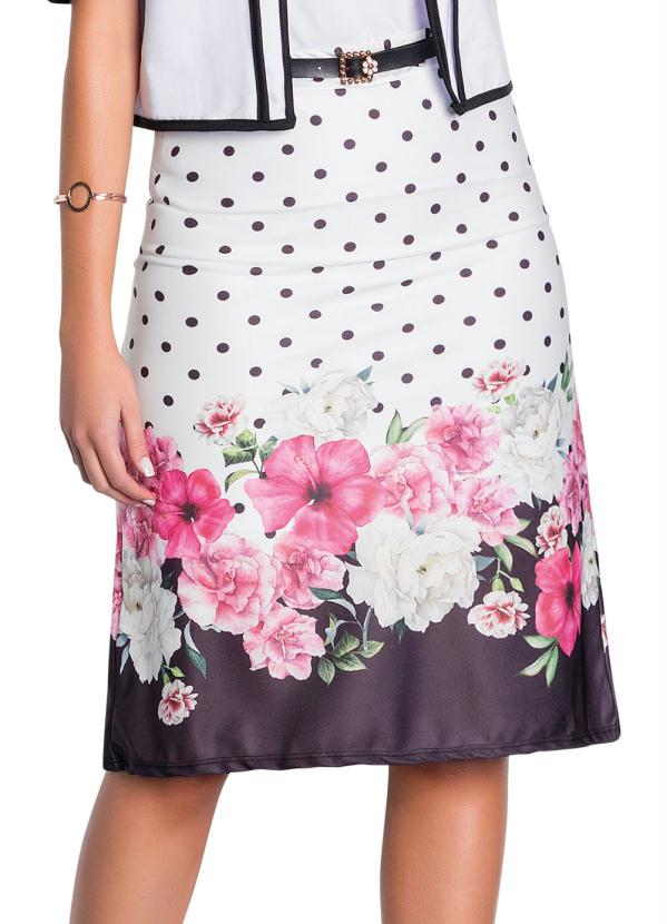 Saia Evasê (Com Estampa Barrada) Moda Evangélica Saia Evasê (Com Estampa Barrada) Moda Evangélica