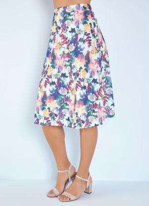 Saia Evas� (Floral Color) Moda Evang�lica