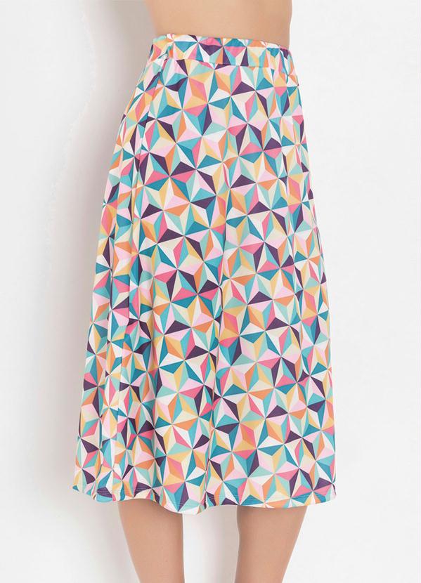 Saia Evasê (Geométrica Color) Moda Evangélica Saia Evasê (Geométrica Color) Moda Evangélica