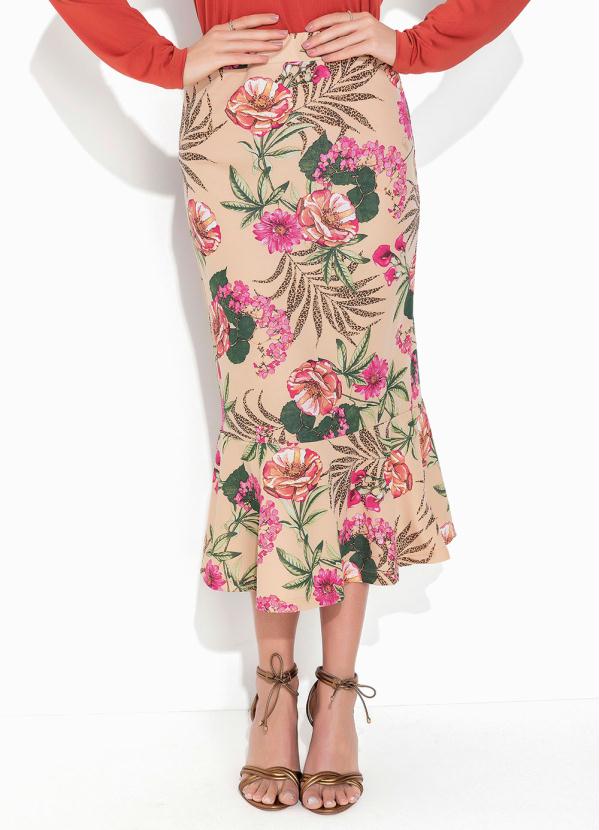 Saia (Floral Nude) com Babado