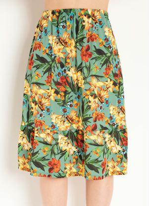 Saia (Floral Verde) com Babado Moda Evangélica Saia (Floral Verde) com Babado Moda Evangélica