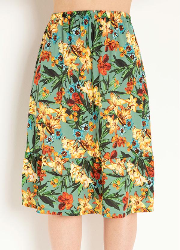 Saia (Floral Verde) com Babado Moda Evangélica Saia (Floral Verde) com Babado Moda Evangélica