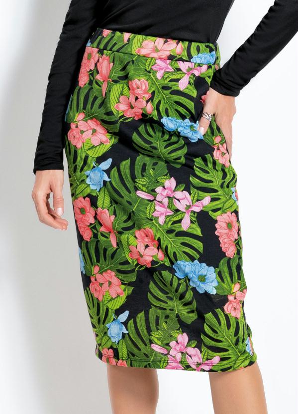 Saia (Floral Verde) com El�stico no C�s