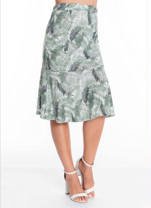 Saia (Folhas Verde) com Babado Moda Evang�lica