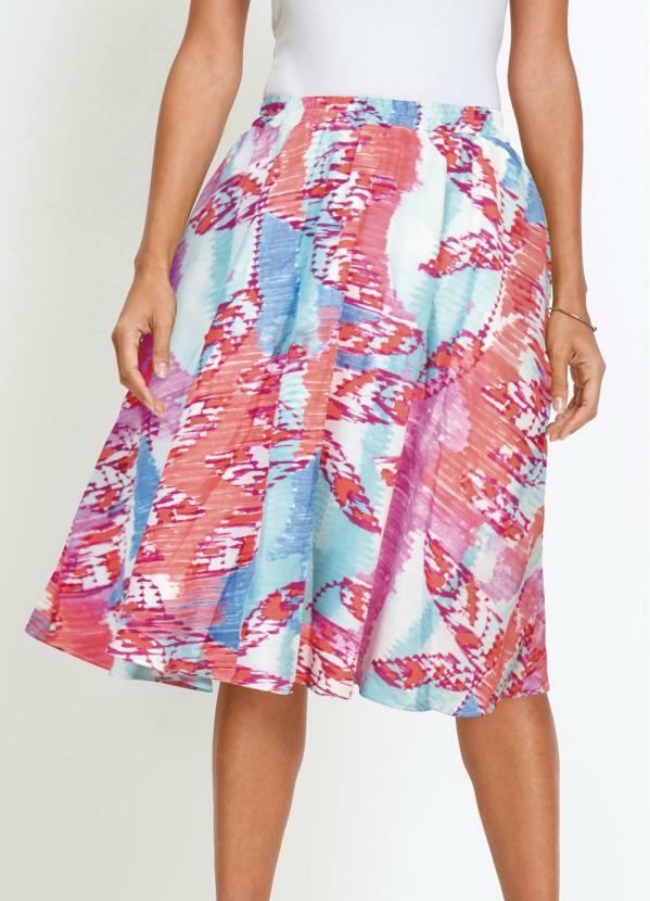 Saia God� Estampa (Aquarelada Azul)