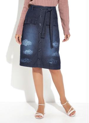 Saia (Jeans Azul) com Faixa