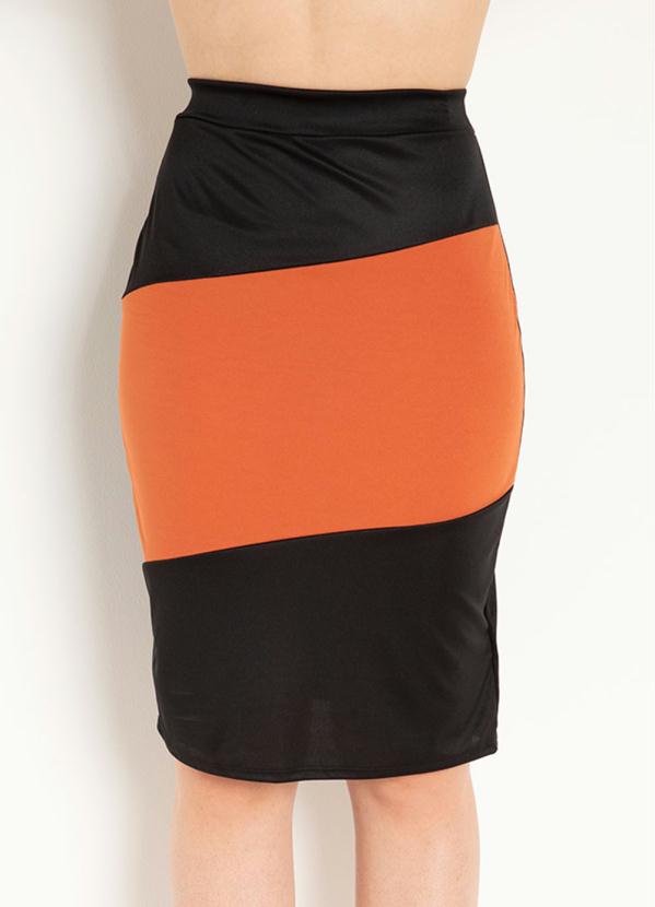 Saia Justa (Preta e Telha) Moda Evang�lica