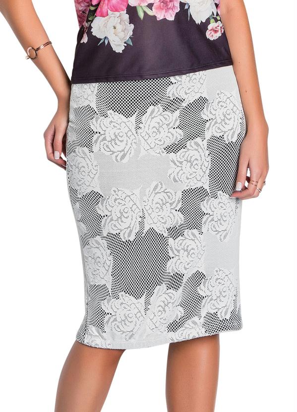 Saia L�pis em Renda (Off White) Moda Evang�lica