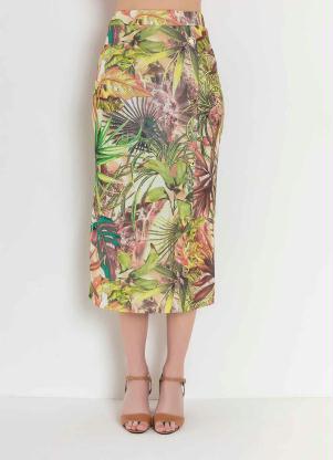 Saia Lápis (Folhagem Verde) Moda Evangélica Saia Lápis (Folhagem Verde) Moda Evangélica