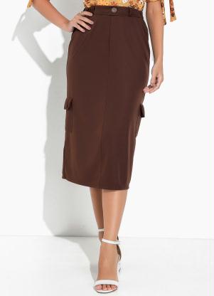 Saia (Marrom) com Bolsos