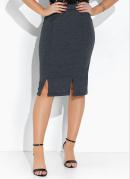 Saia Mescla Cinza com Fenda