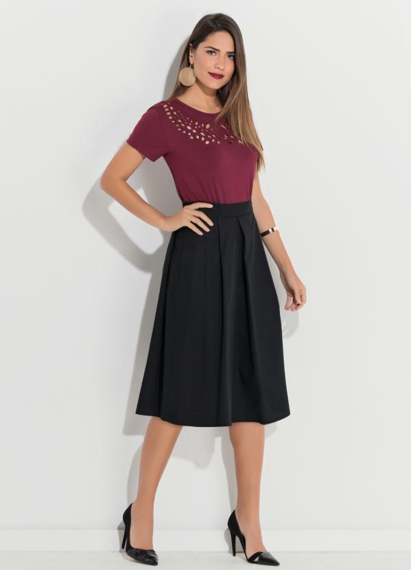 saia cintura alta midi