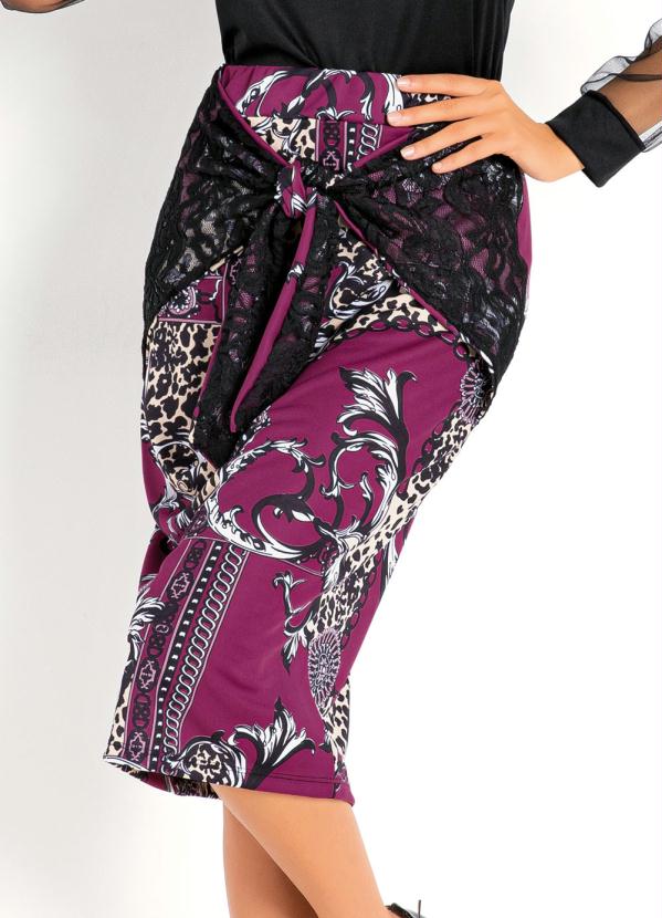 Saia (Mix de Estampas) com Detalhe para Amarrar Saia (Mix de Estampas) com Detalhe para Amarrar